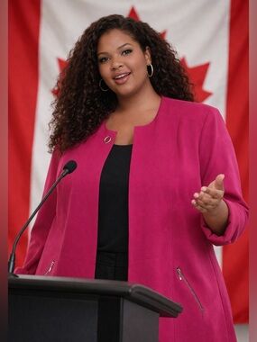 🌸Laura Beautiful pink blazer - flattering  open style and adjustable sleeves.